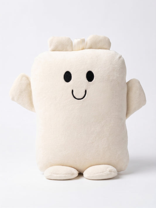 Bippie comfort companion in Canolli Cream, front, on white