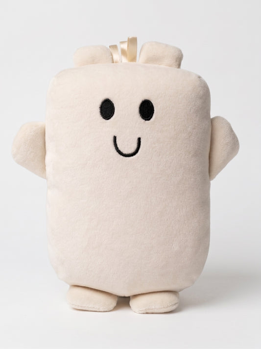 Mini Bippie comfort companion in Canolli Cream, front, on white