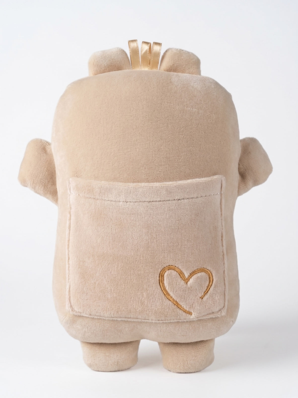 Mini Bippie comfort companion in Lamb's Wool, back, on white