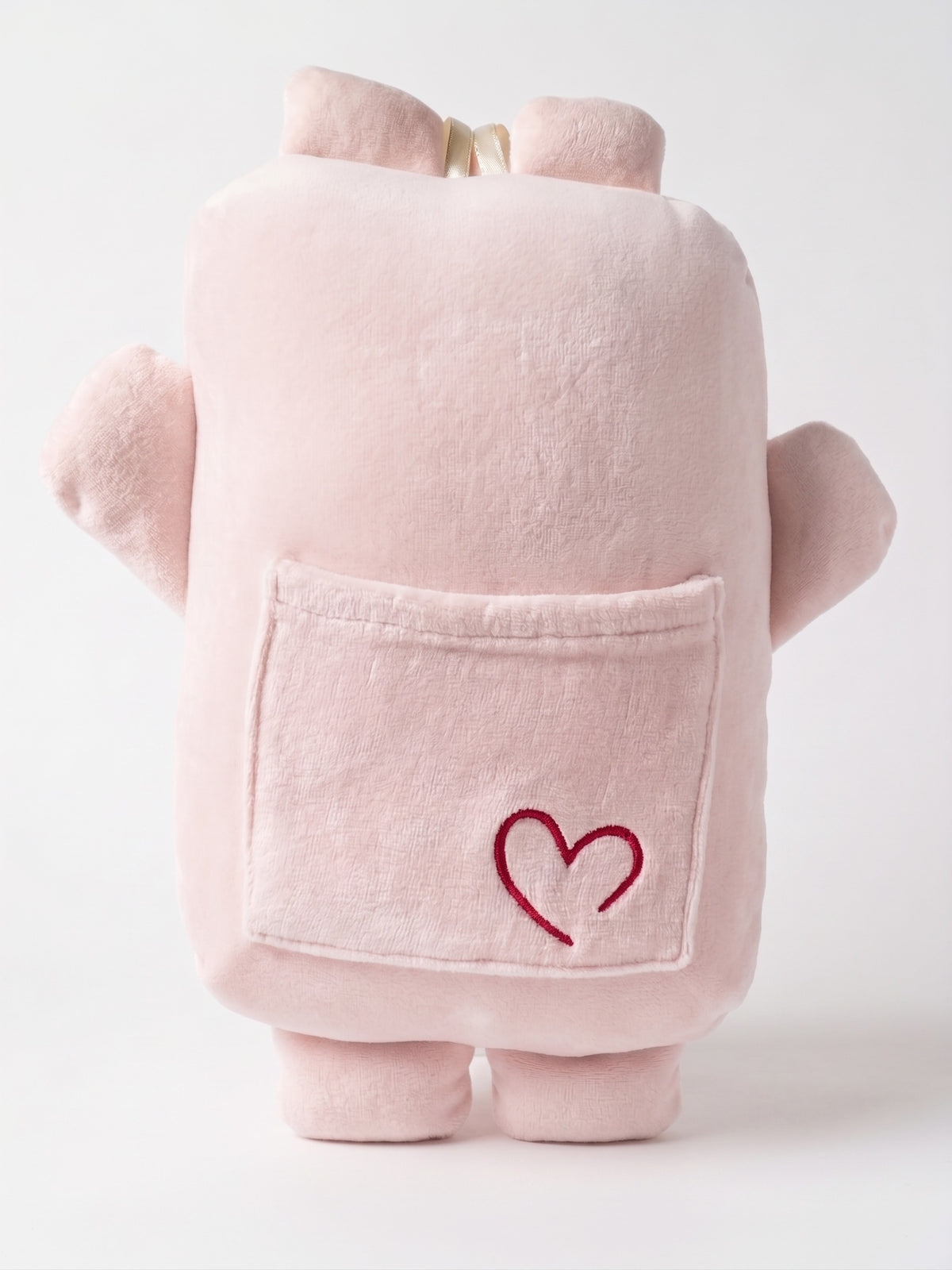 Bippie comfort companion in Pink Marshmallow, back, on white