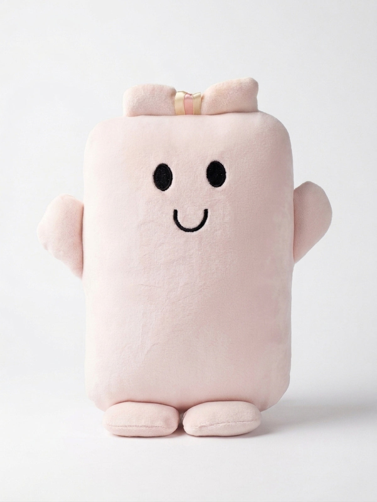 Bippie comfort companion in Pink Marshmallow, front, on white